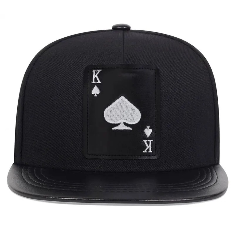 Leather Hat Playing Card | Heart K Embroidery ((NEW))